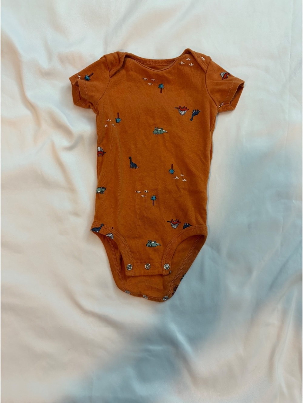 Carter's 6M Orange Cotton Baby One piece with Dinosaur Print